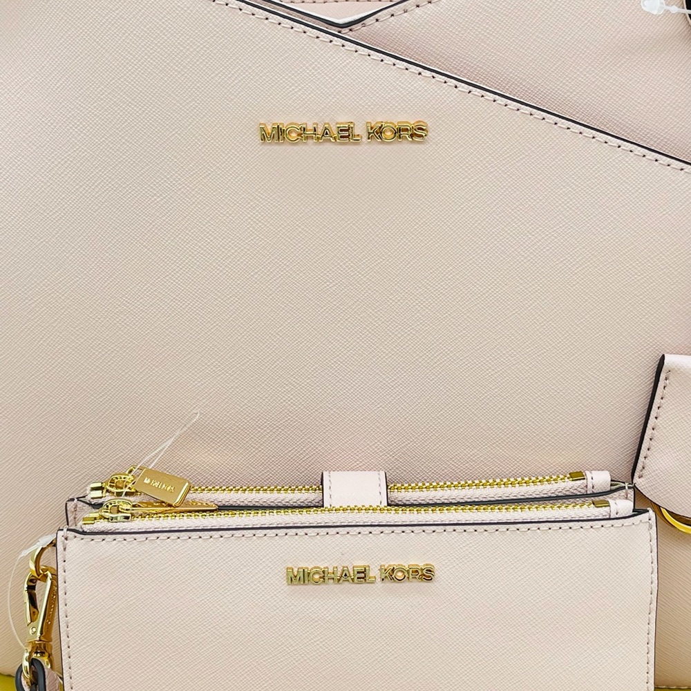Michael Kors Large X Chain Shoulder Tote & Double Zip Wallet Wristlet - Picture 4 of 15